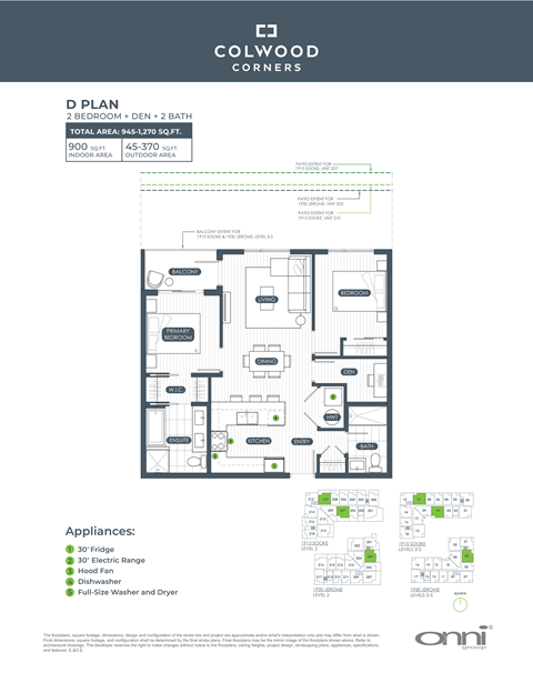 Floor plan for 2 beds, 2 baths, 900 sqft